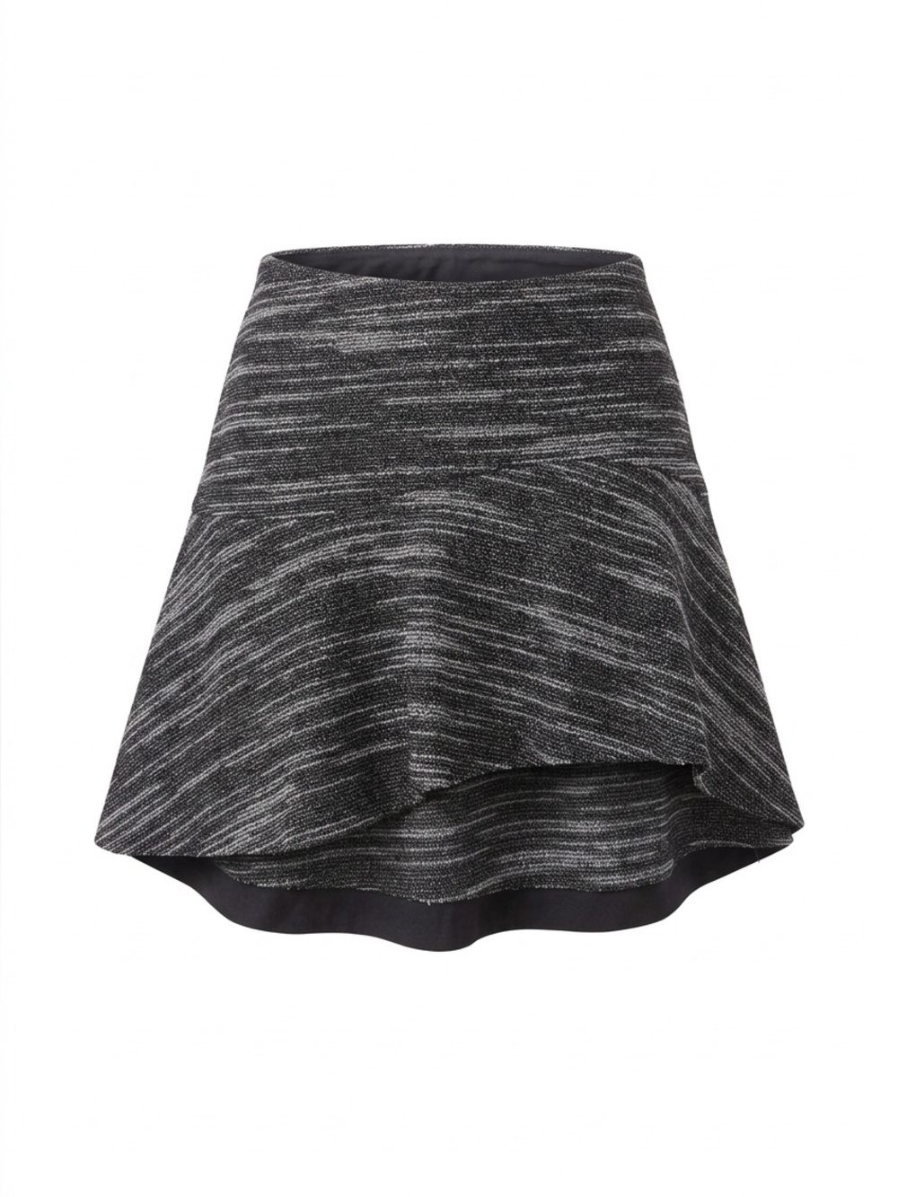 Striped Black Mini Skirt with Flared Silhouette